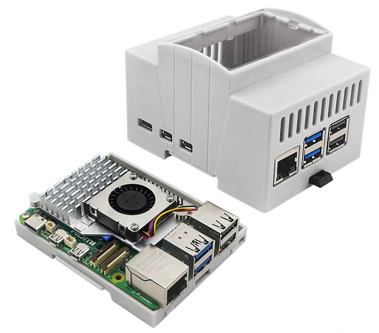 Vỏ bảo vệ bằng nhựa ABS DIN Rail Case for Raspberry Pi 5